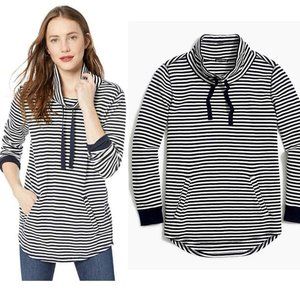 J.Cew Mercantile Waffle Funnel Neck Striped Top S